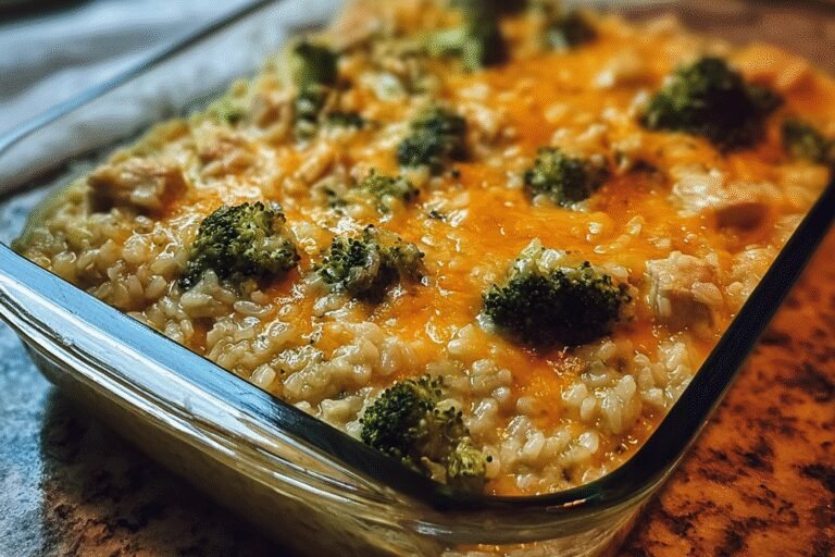 Broccoli Rice Cheese Chicken Casserole 18.Png