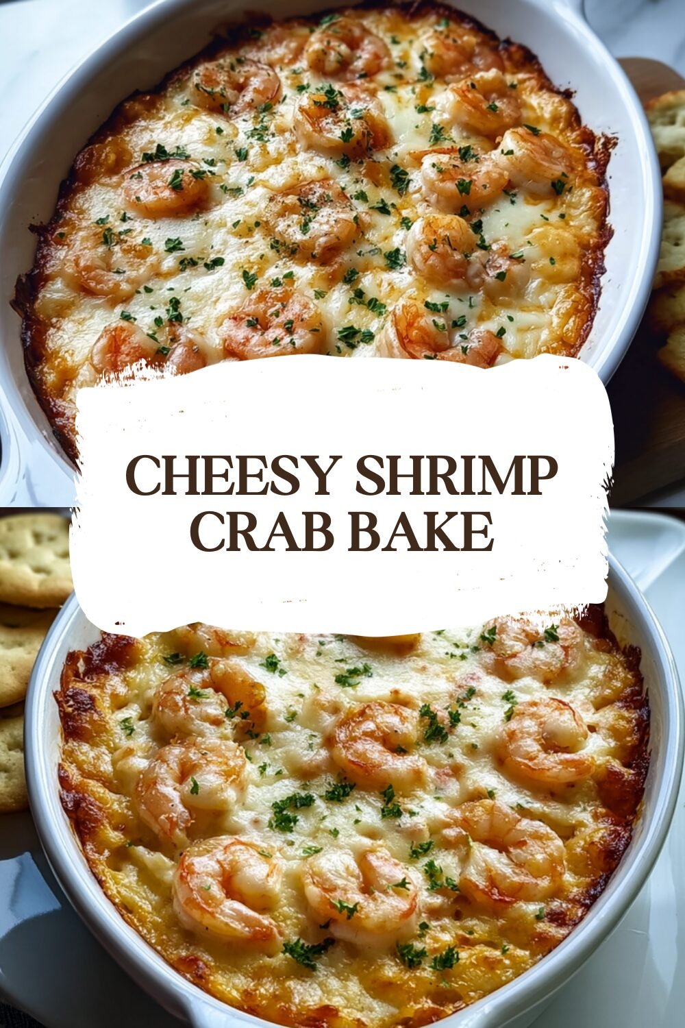 Cheesy Shrimp Crab Bake