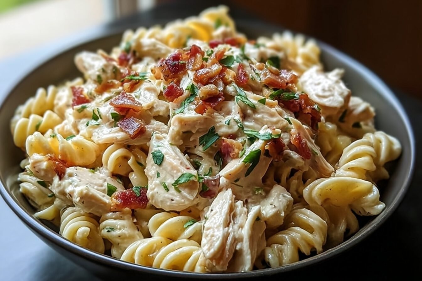 Chicken Bacon Ranch Pasta Recipe With Creamy Sauce And Crispy Bacon 6 Chicken Bacon Ranch Pasta