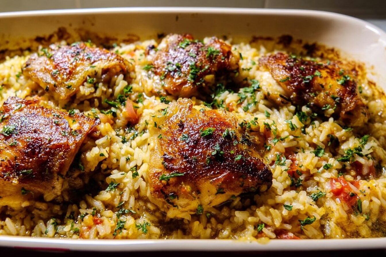 Chicken Thighs And Rice Casserole