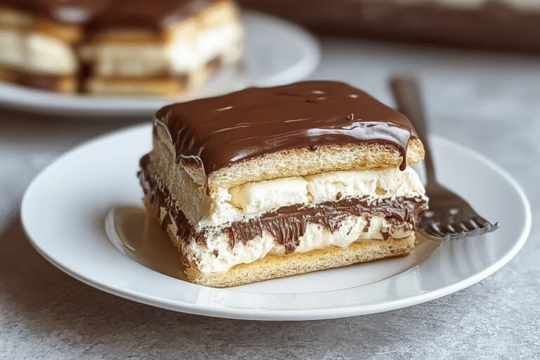 Chocolate Eclair Cake Recipe With Creamy Layers And Chocolate Topping 8 Chocolate Eclair Cake 14.Png