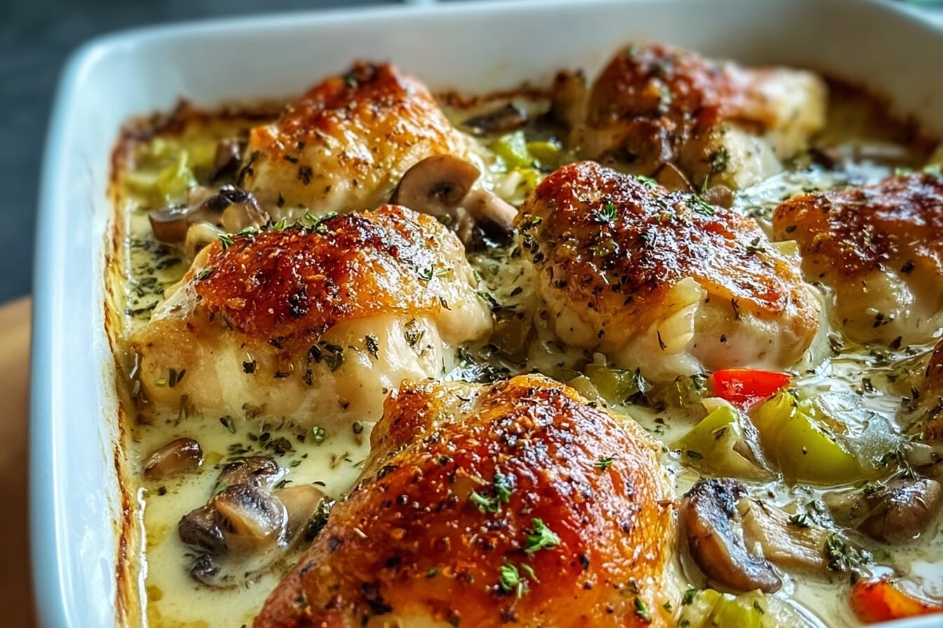 Creamy Baked Chicken With Garlic And Herbs Recipe 6 Creamy Baked Chicken