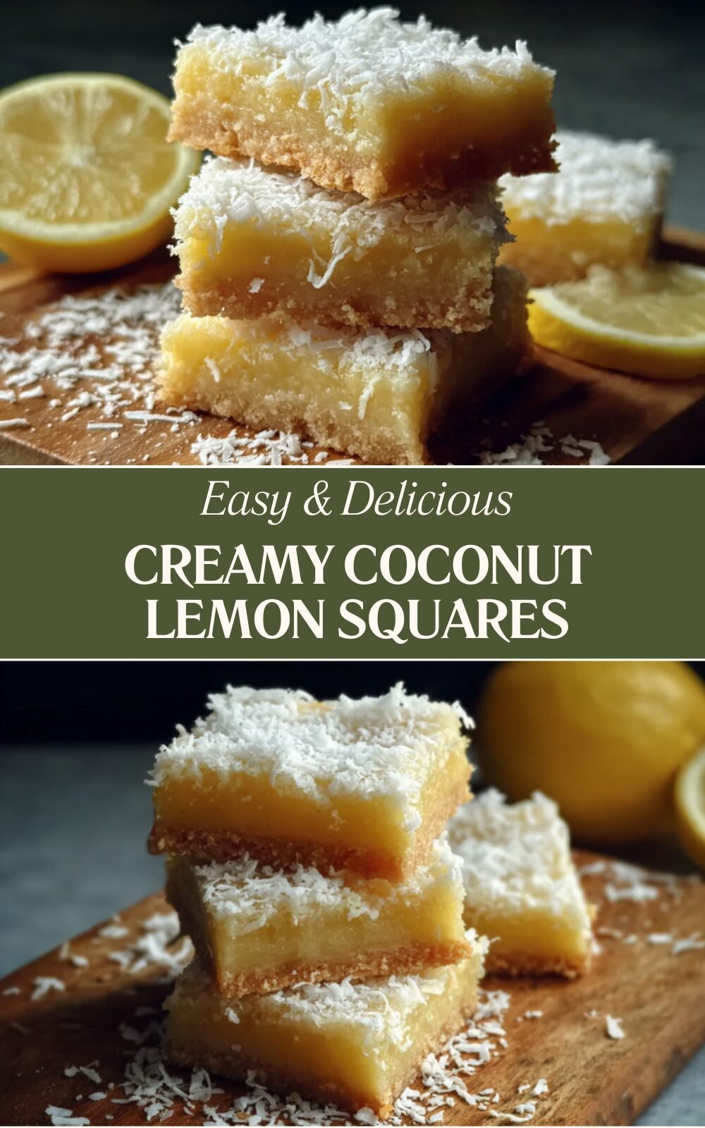 Creamy Coconut Lemon Squares