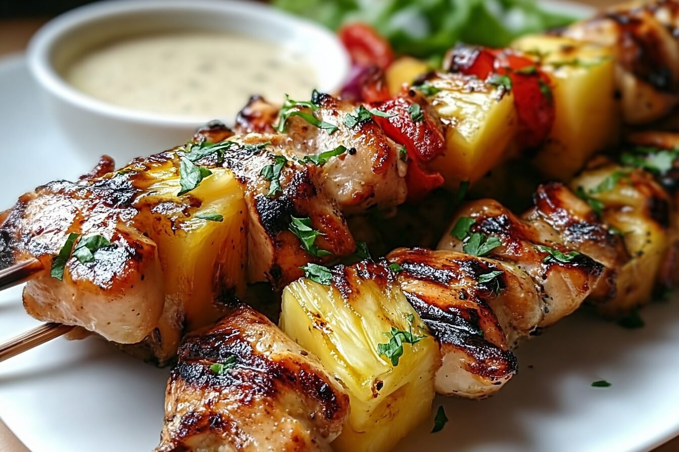 Grilled Pineapple Chicken Kebabs
