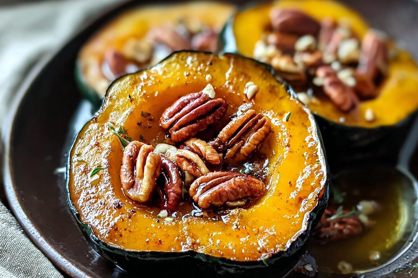Maple Pecan Roasted Acorn Squash Recipe With Sweet And Nutty Flavors 6 Maple Pecan Roasted Acorn Squash