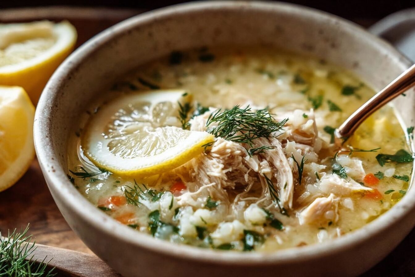 Mediterranean Lemon Chicken Soup
