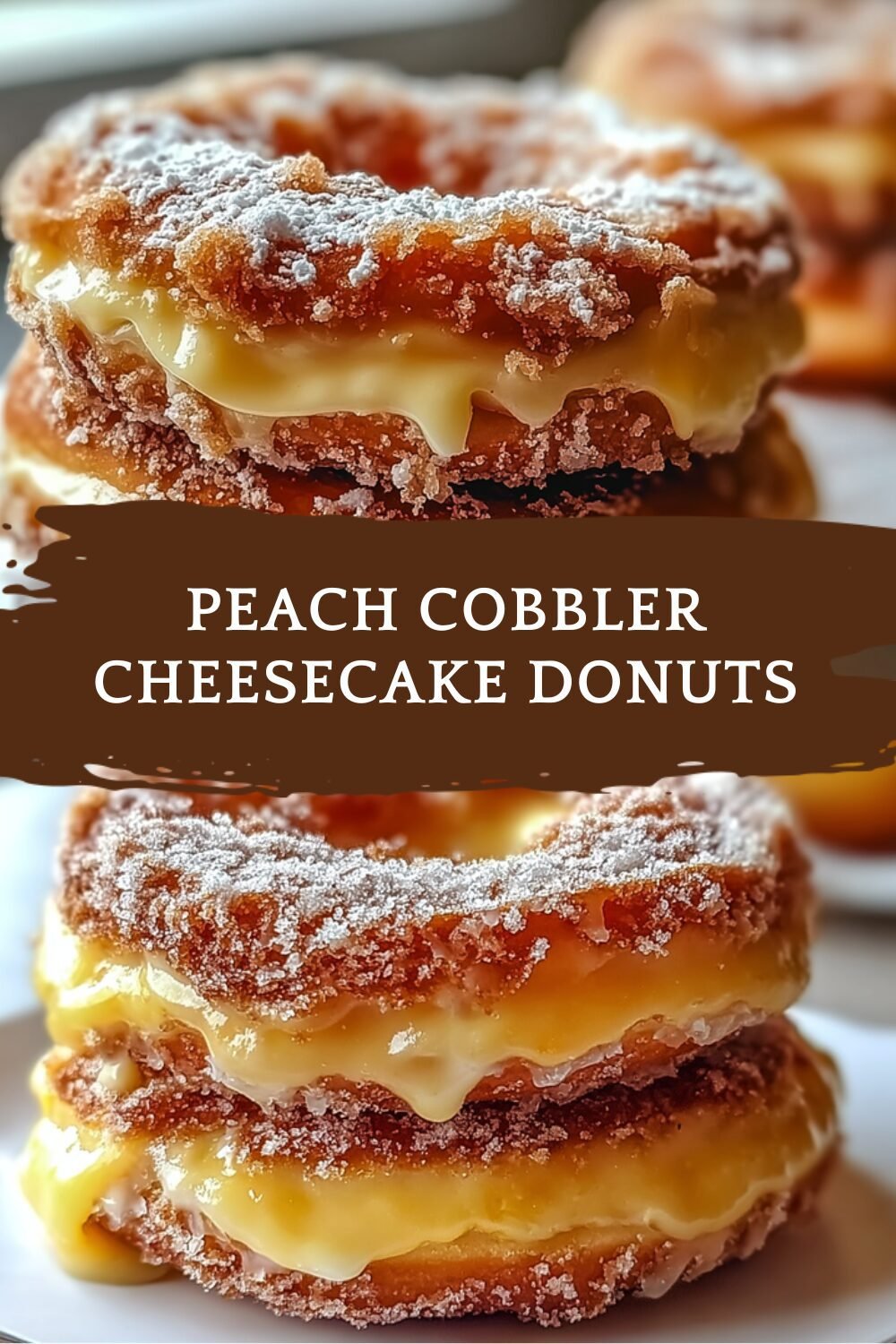 Peach Cobbler Cheesecake Donuts
