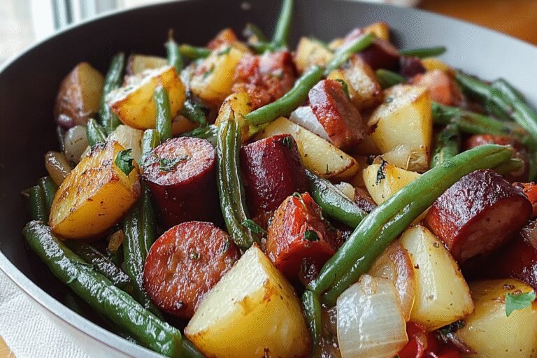 Smoked Sausage Potatoes Green Beans Skillet 11.Png