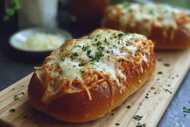 Spaghetti Stuffed Garlic Bread 9.Png