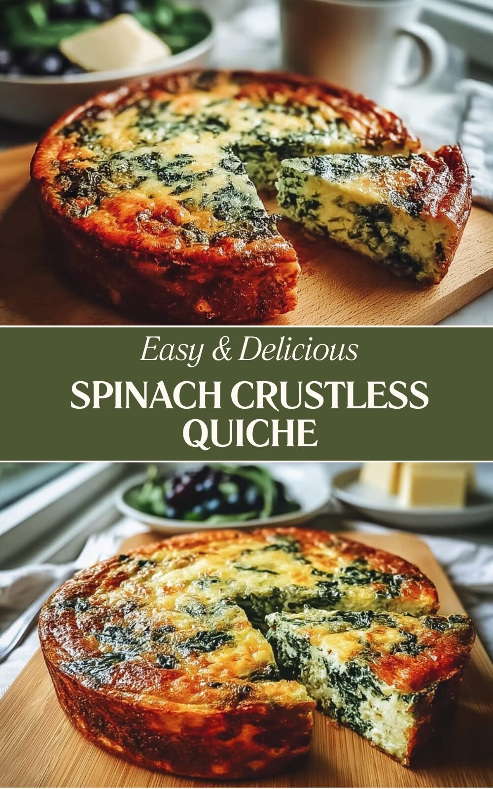 Spinach Crustless Quiche
