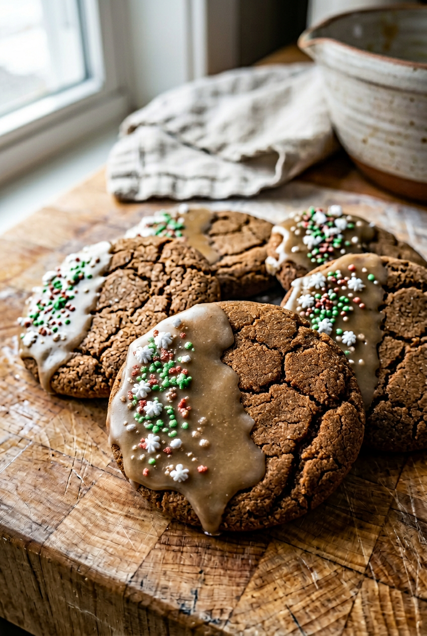 Soft Gingerbread Cookies Drizzled With Maple Glaze 6 Brown Butter Maple Glaze Gingerbread Cookies
