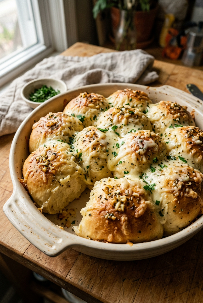 Cheesy Garlic Dinner Rolls Recipe 6 Cheesy Garlic Dinner Rolls