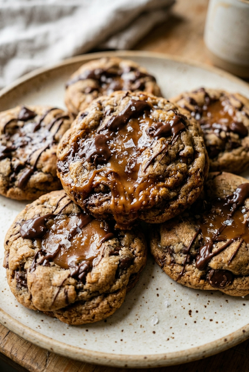Best Chewy Salted Caramel Chocolate Chip Cookies 6 Chocolate Caramel Cookies