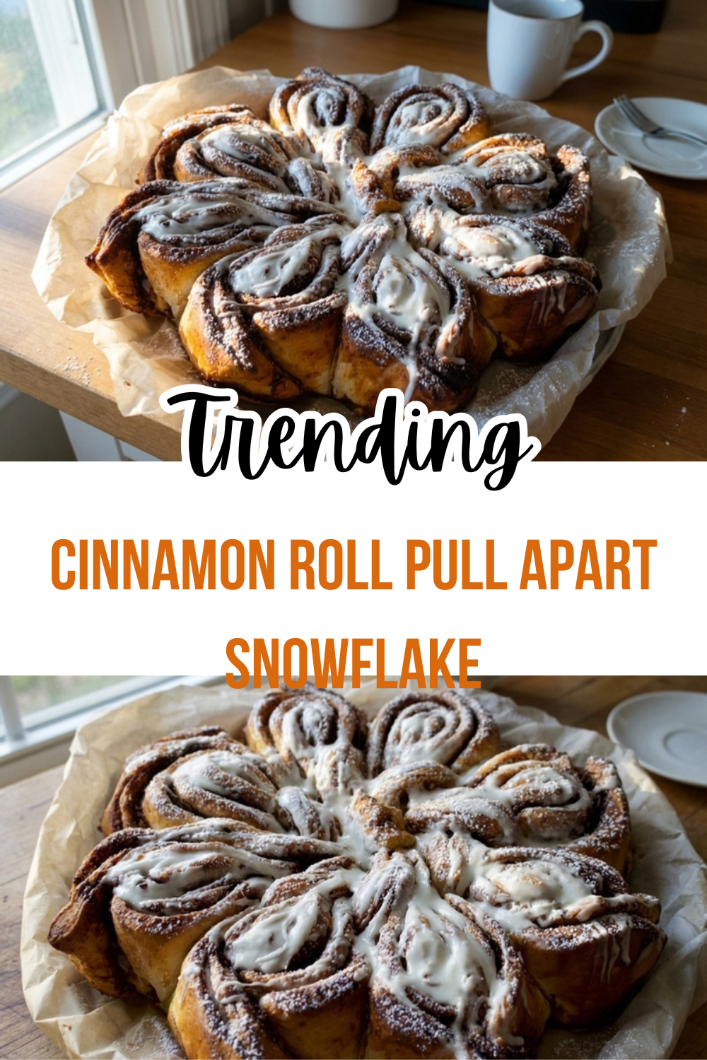 Cinnamon Roll Pull Apart Snowflake