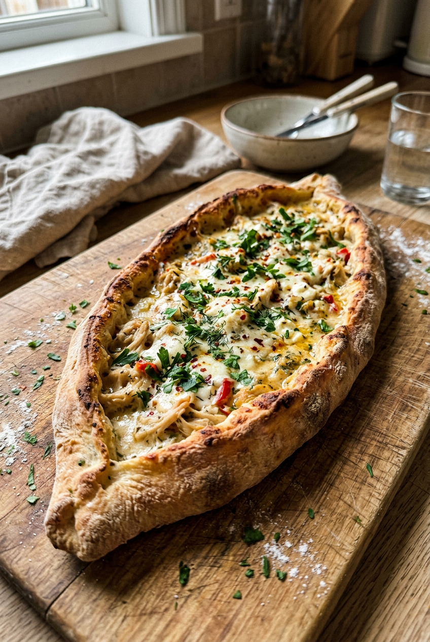 Turkish Chicken Pide Recipe 6 Creamy Chicken Pide