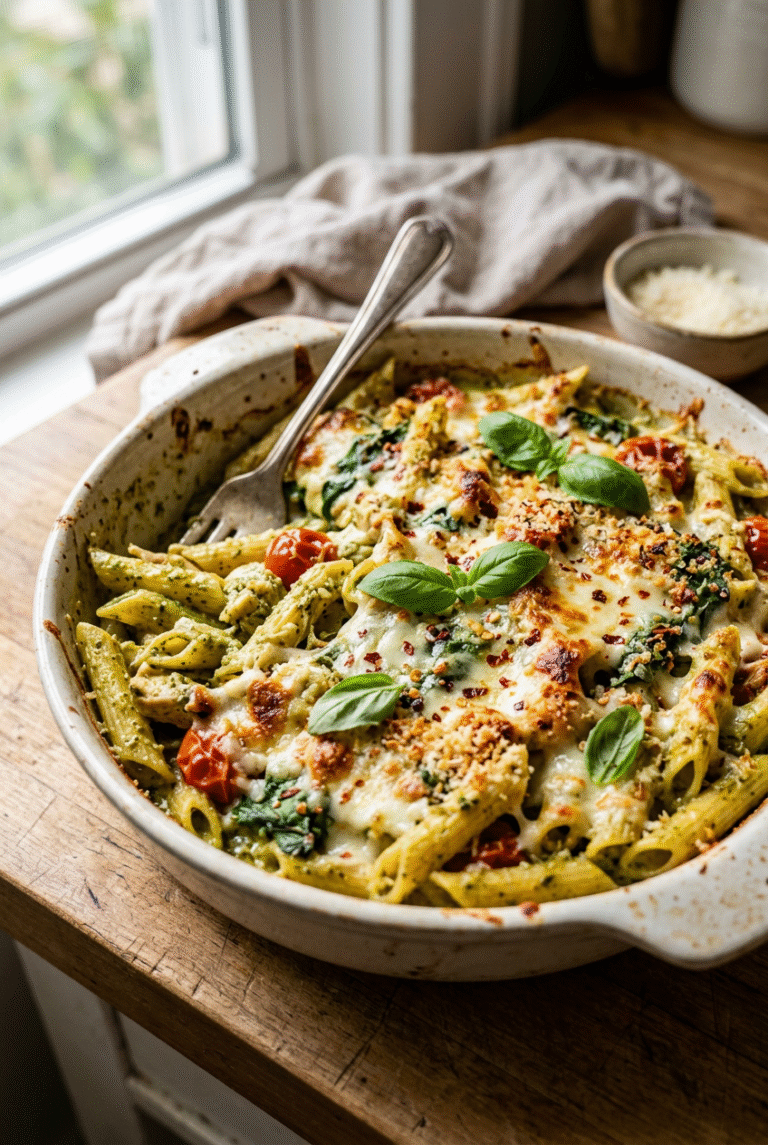 Creamy Pesto Chicken Pasta Bake 26.Png