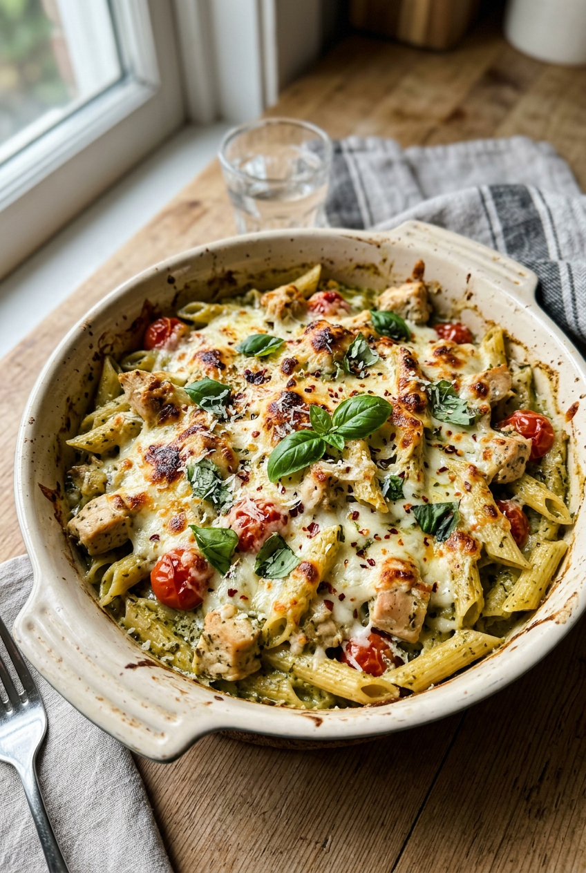 Creamy Pesto Chicken Pasta Bake 6 Creamy Pesto Chicken Pasta Bake