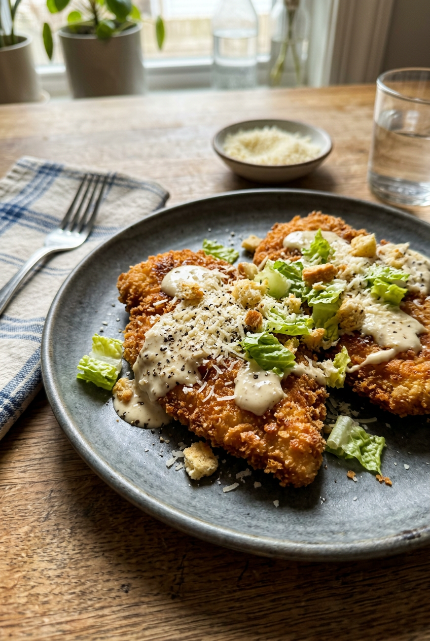 Crispy Chicken Caesar Cutlets
