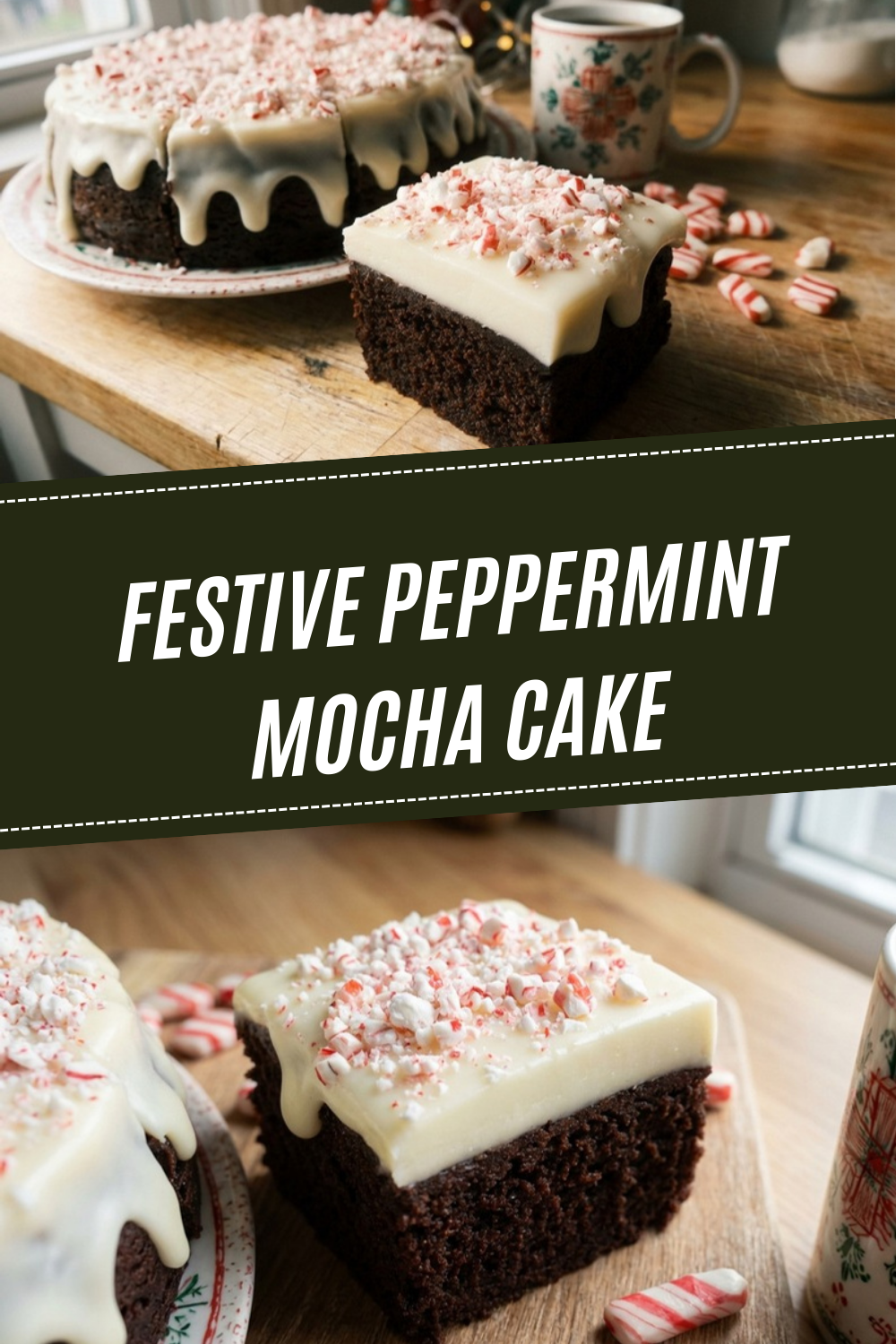 Festive Peppermint Mocha Cake