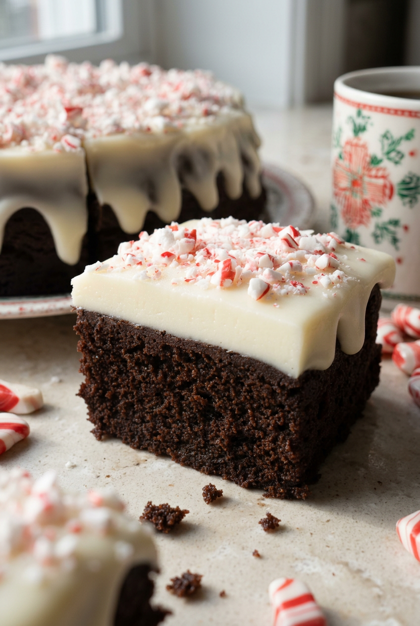 Festive Peppermint Mocha Cake