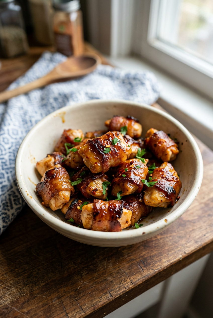 Honey Bacon Glazed Chicken Recipe 6 Honey Bacon Chicken Bites