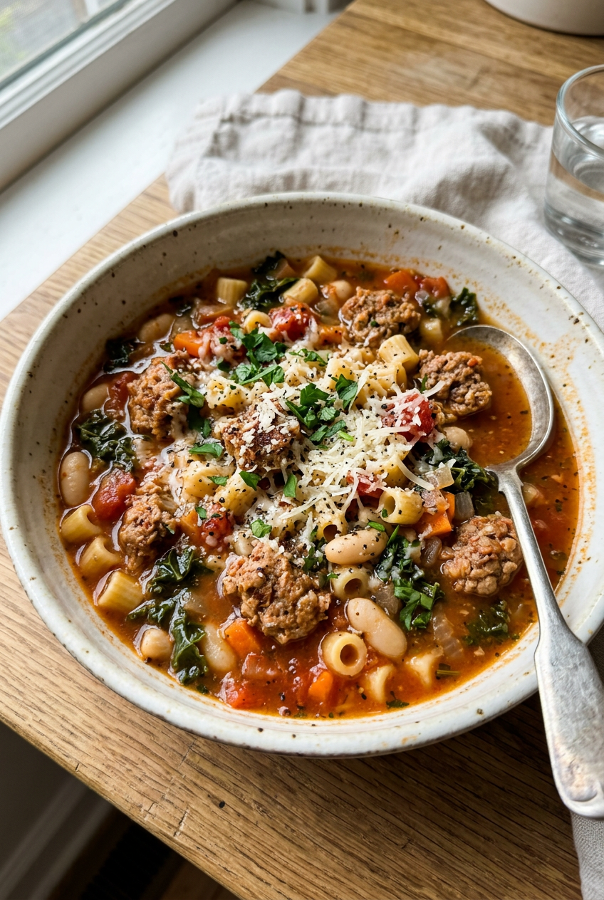 Italian Sausage Pasta Soup