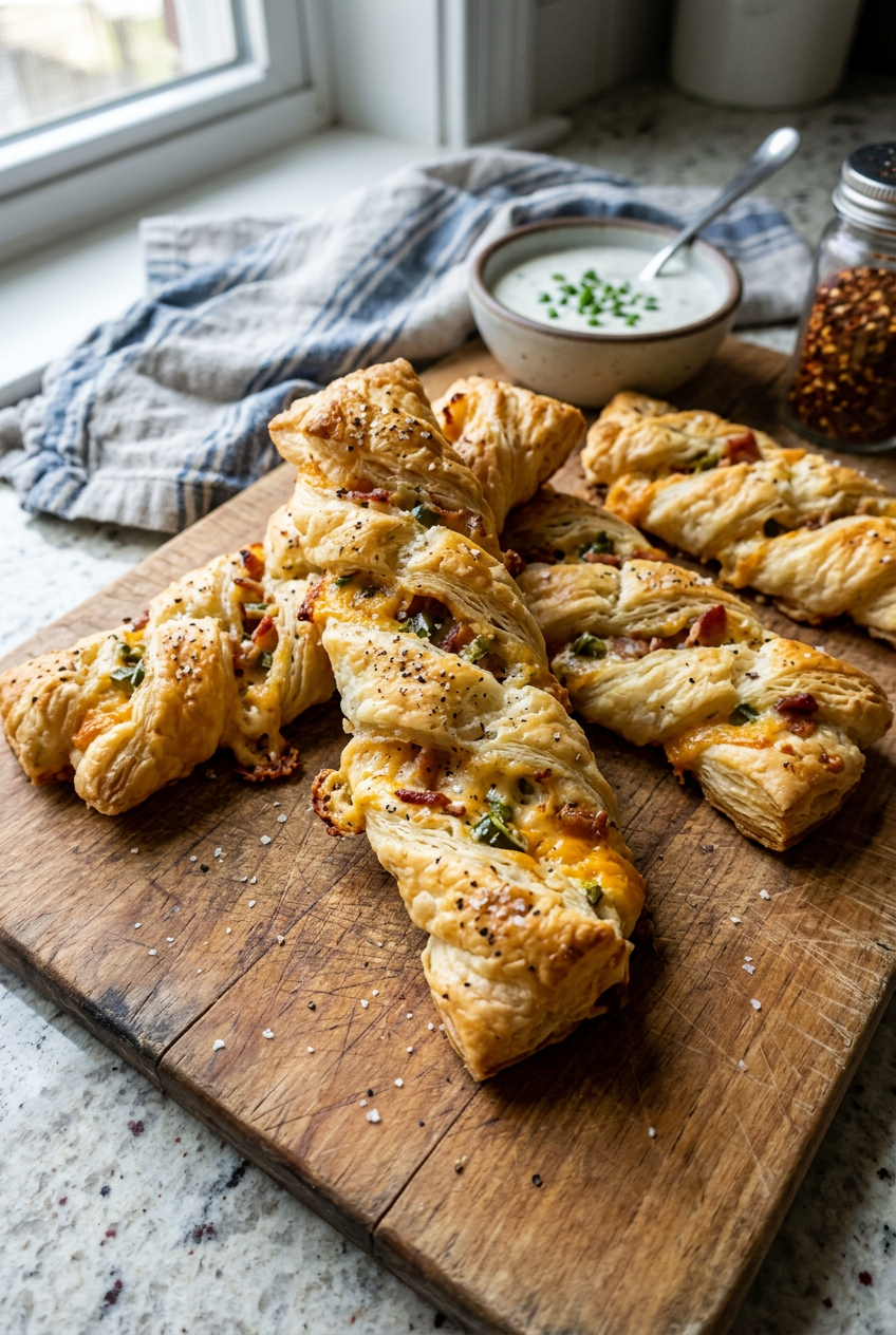 Jalapenos Popper Puff Pastry Twists
