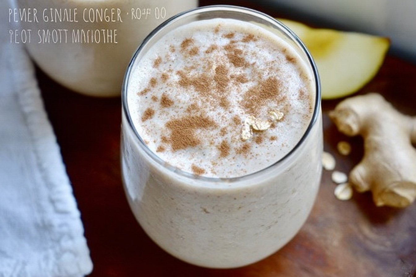 Pear Ginger Cinnamon Oat Smoothie