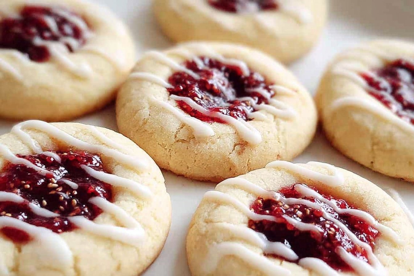 Raspberry Thumbprint Cookie Recipe 6 Raspberry Thumbprint Cookies