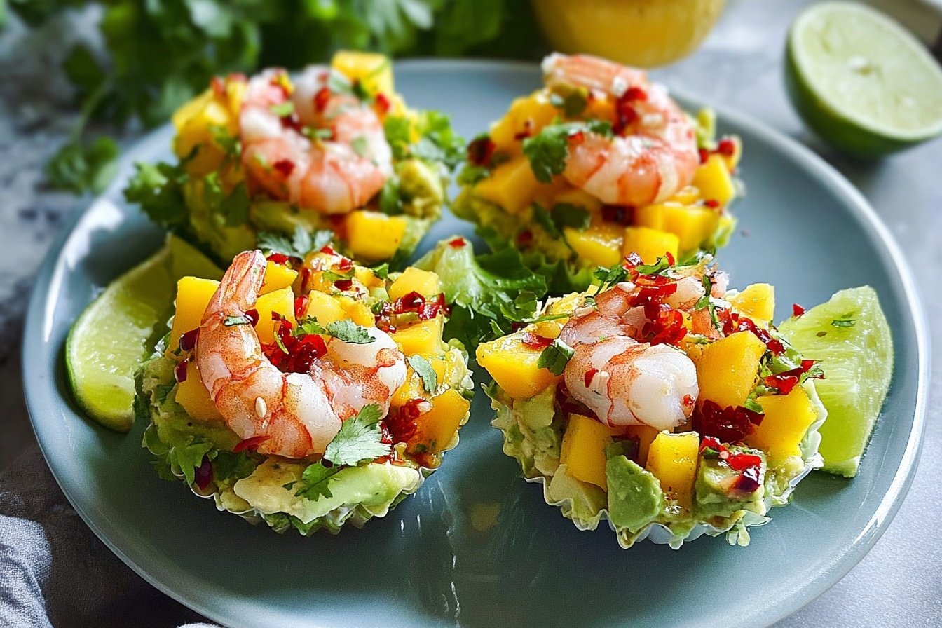 Avocado, Mango, And Chilli Prawn Cups