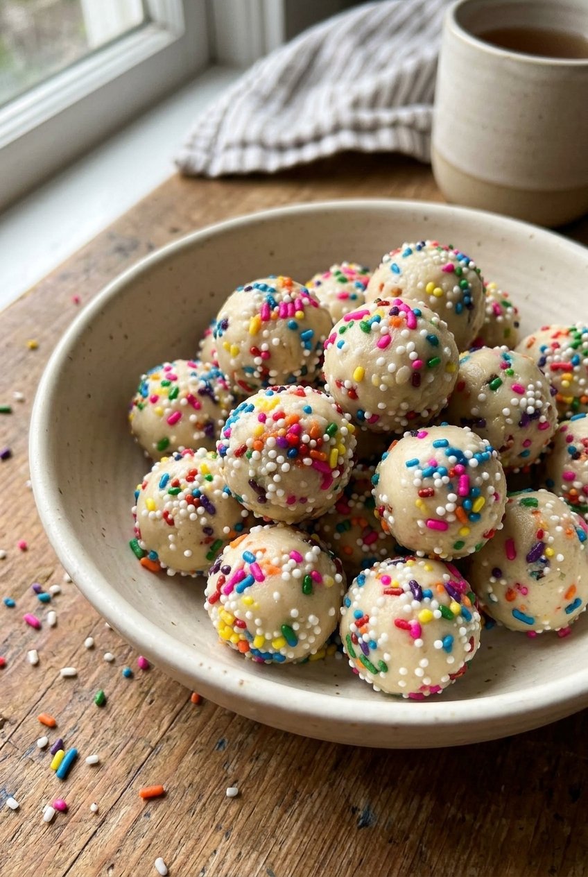 Birthday Cake Batter Protein Balls