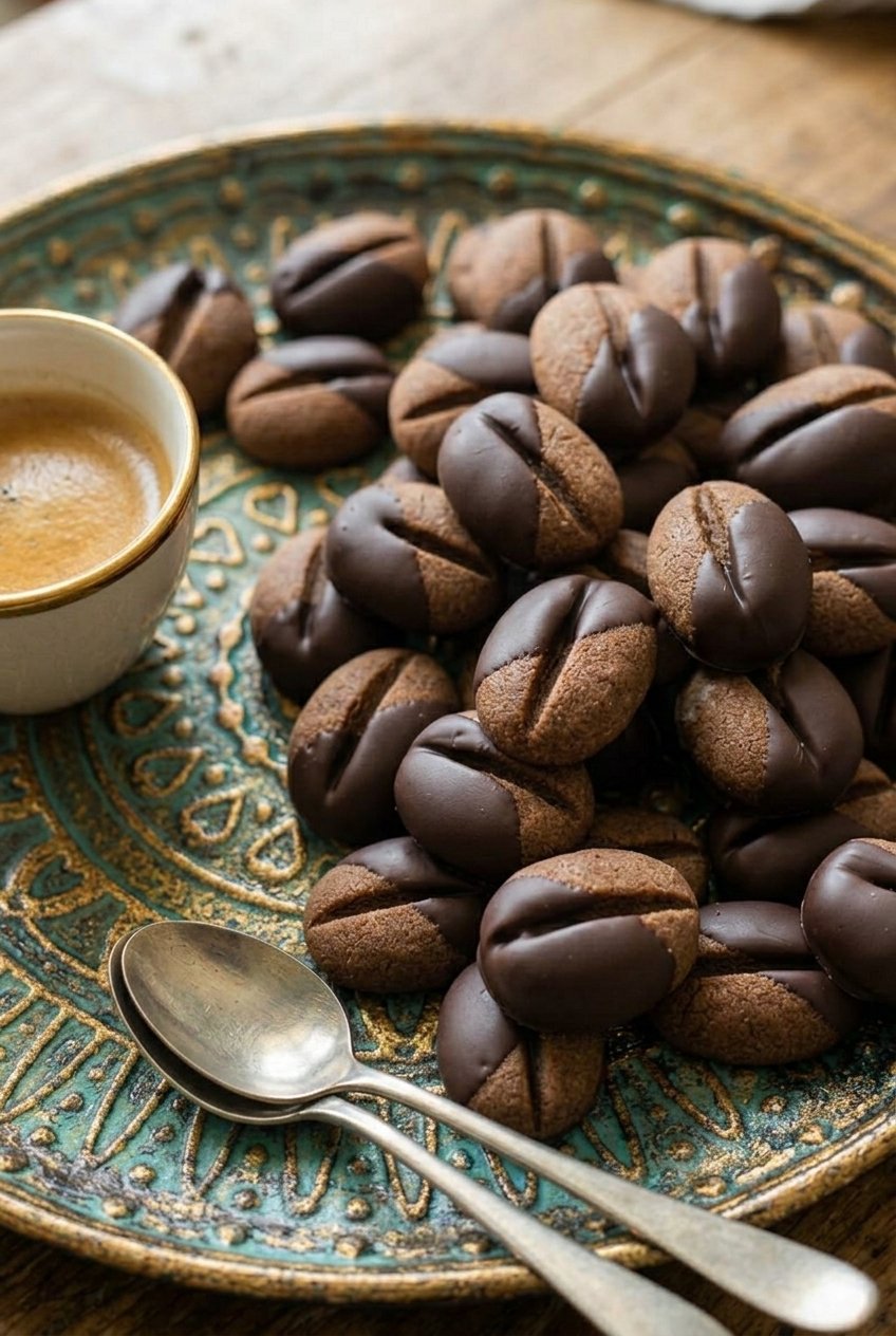 Biscotti Al Caffè A Forma Di Chicco Di Caffè