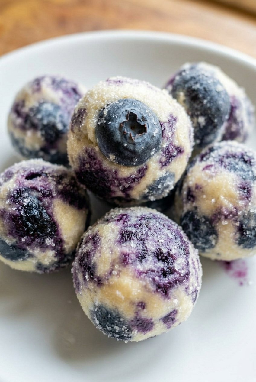 Keto Blaubeer Cheesecake Eisballchen Rezept 4 Blaubeer-Käsekuchen-Proteinbällchen