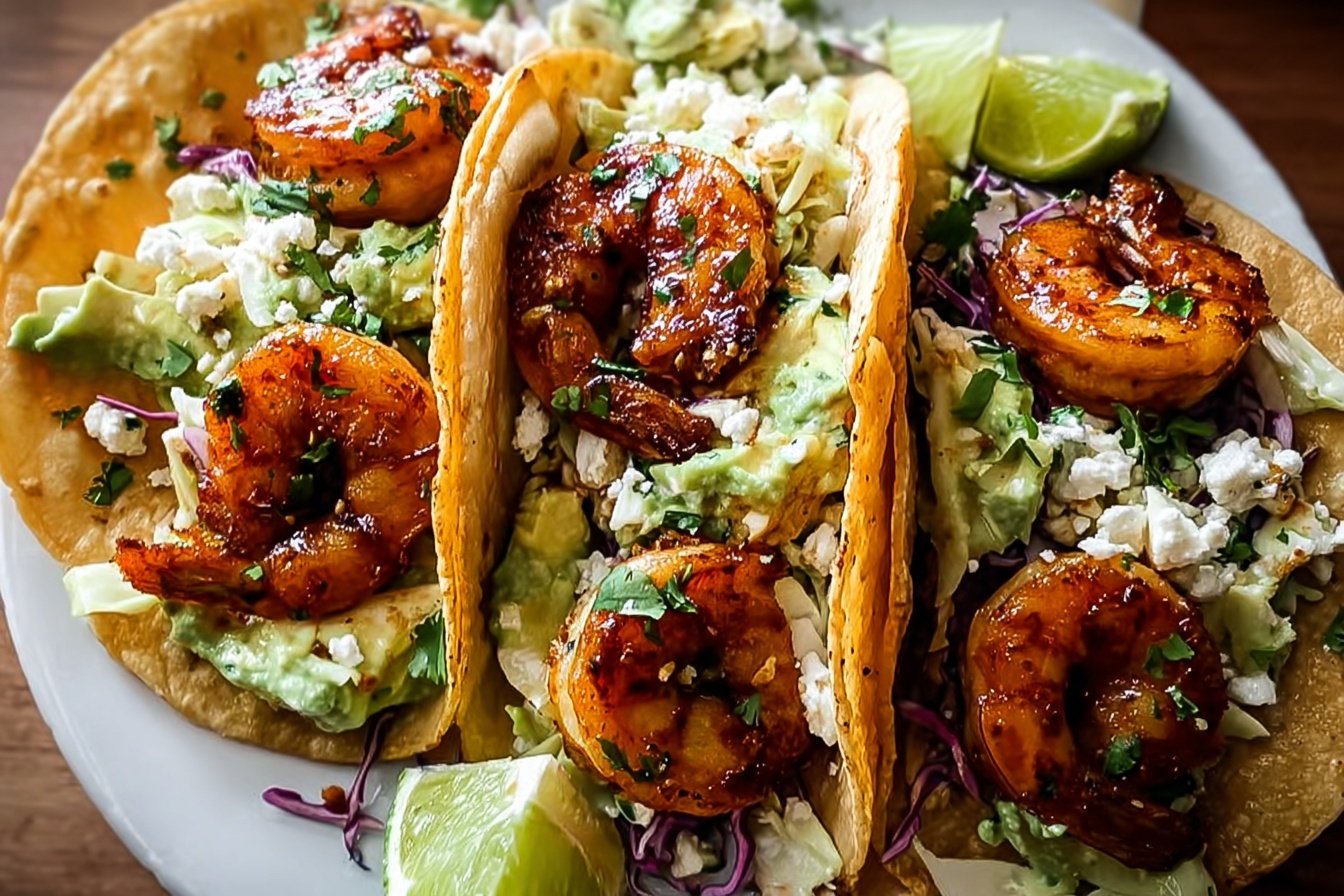 Cilantro Lime Shrimp Tacos With Creamy Slaw