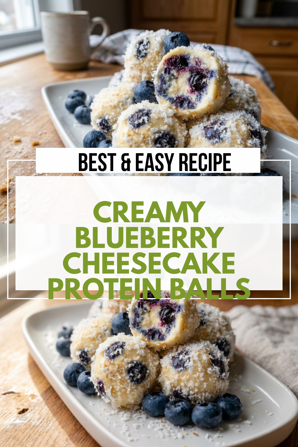 Creamy Blueberry Cheesecake Protein Balls