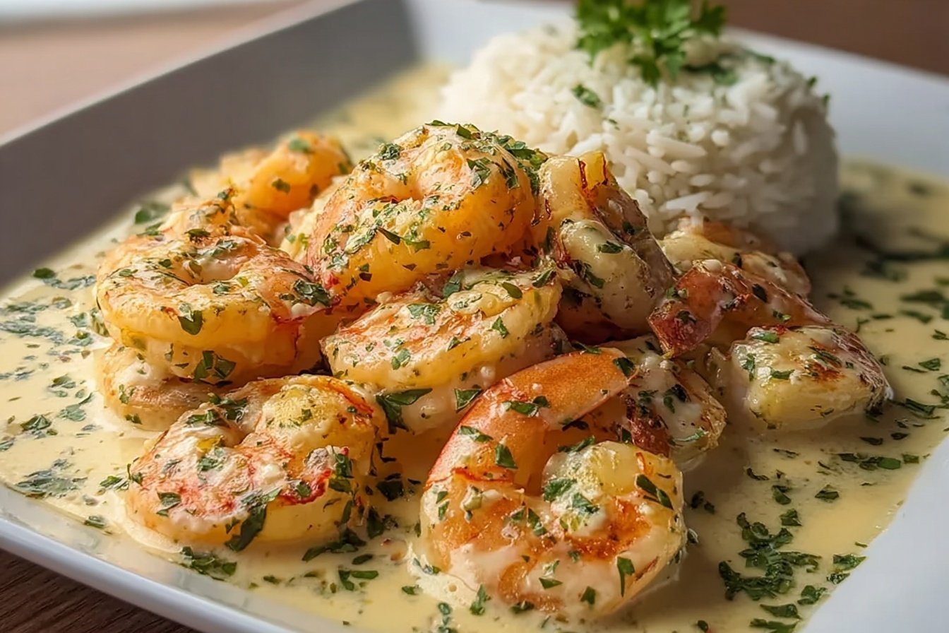Creamy Garlic Prawns