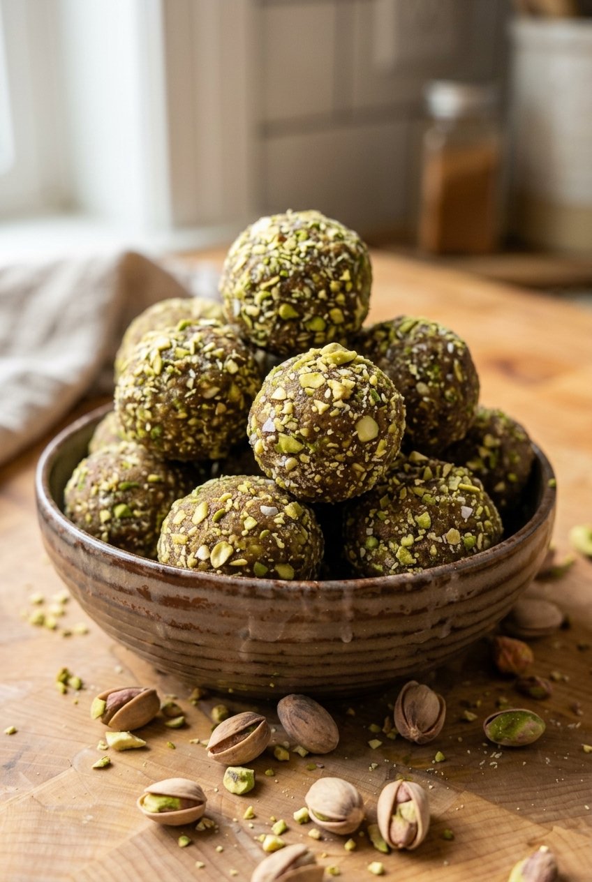 Easy Pistachio Protein Balls