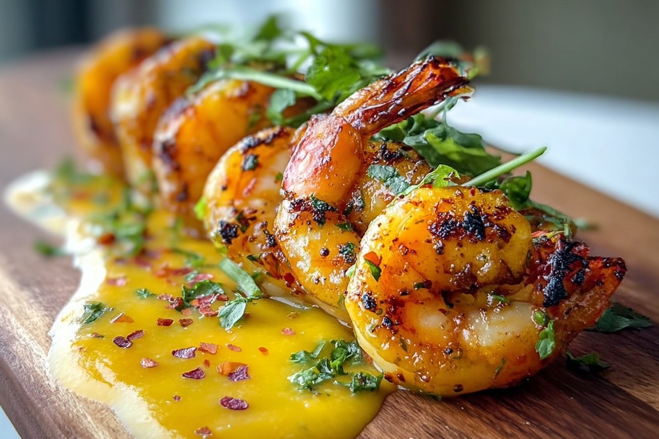 Grilled Shrimp With Spicy Mango Lime Coulis