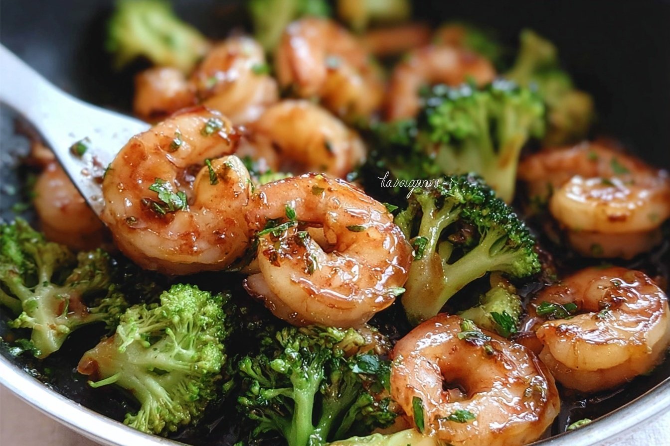 Honey Garlic Butter Shrimp And Broccoli