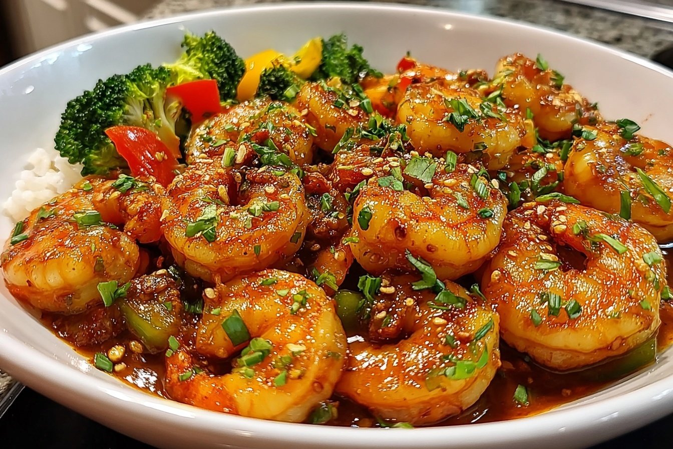 Honey Garlic Shrimp Stirfry