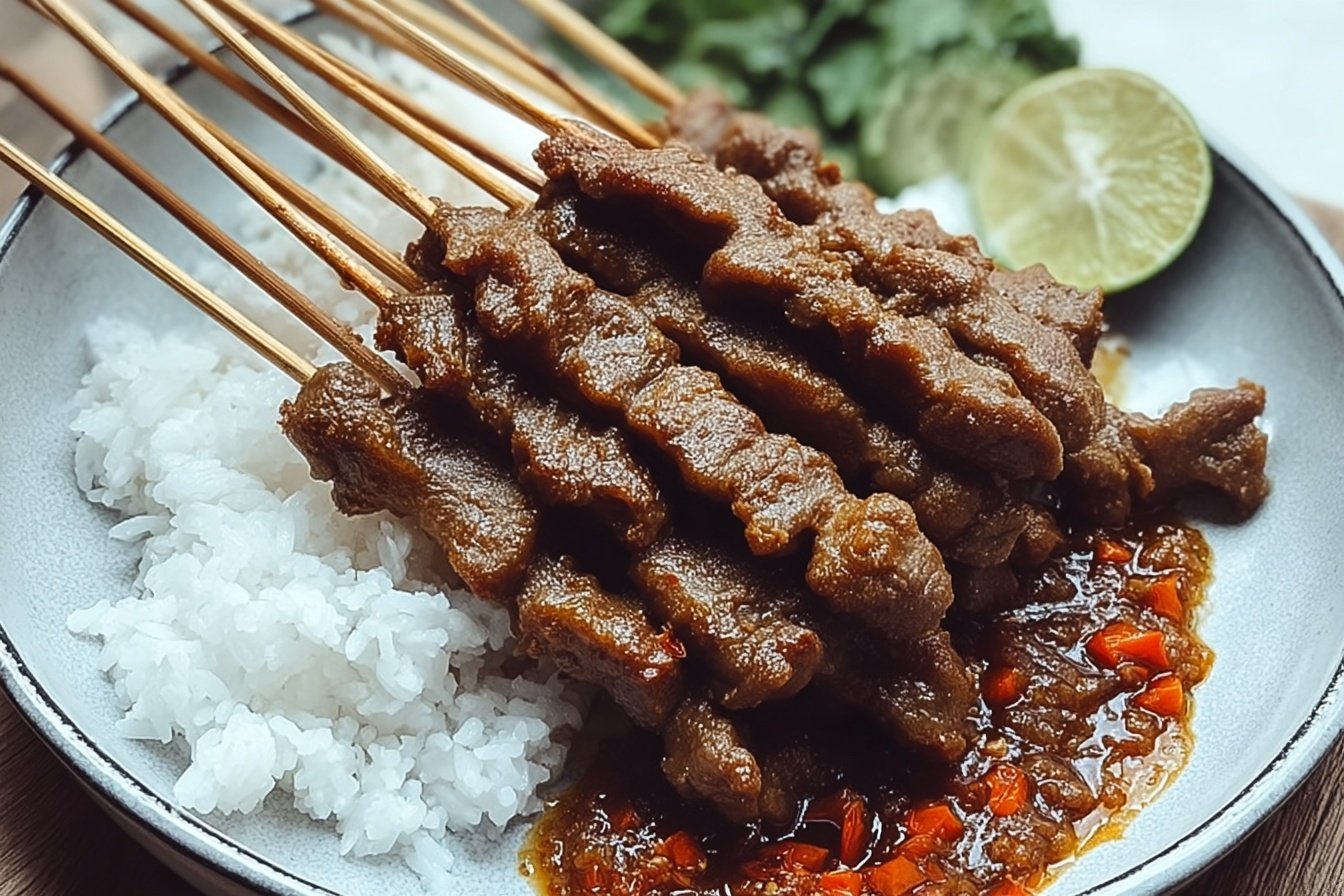 Sate Padang Recipe: Indonesian Beef Skewers With Peanut Sauce 6 Indonesian Sate Padang Beef Skewers