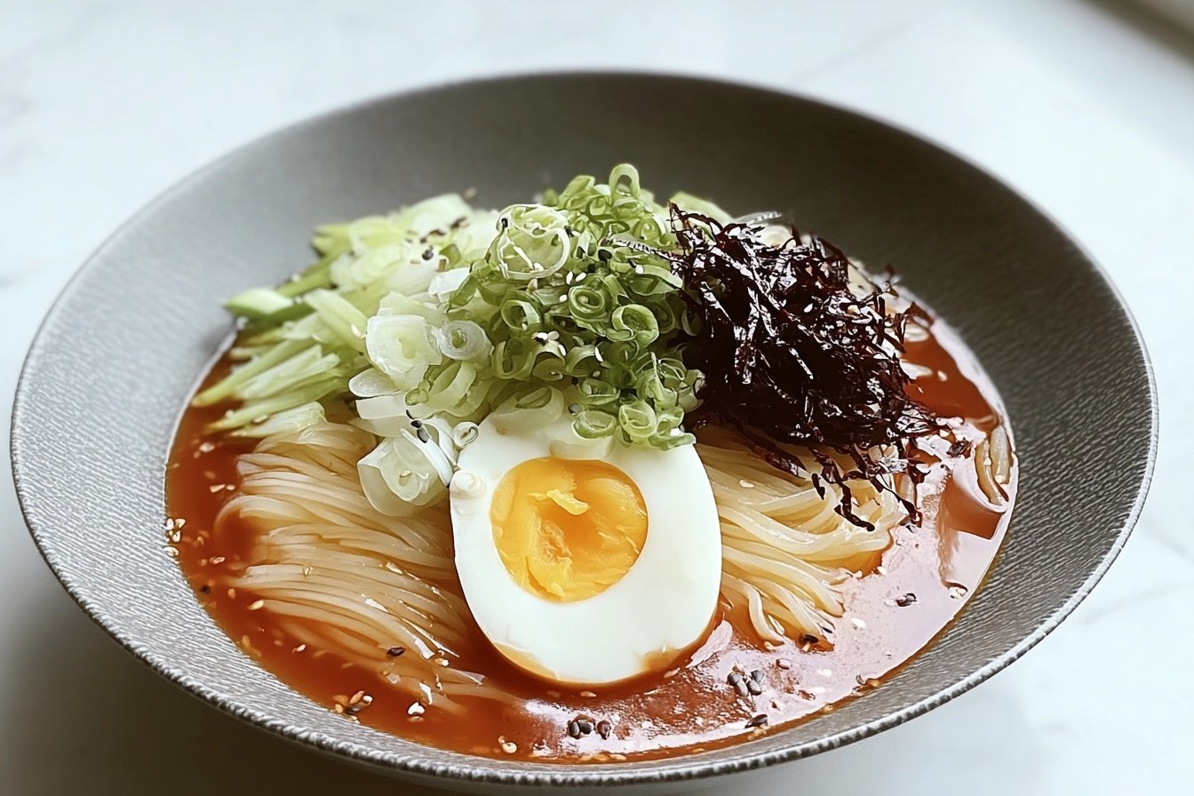 Korean Naengmyeon Cold Noodle Soup