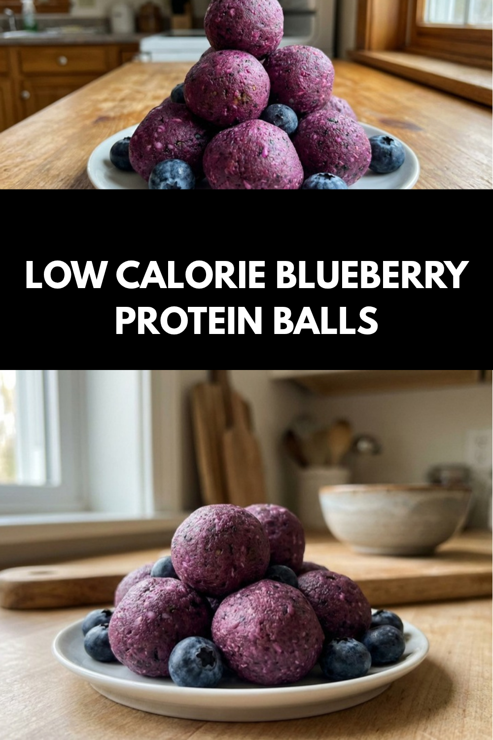 Low Calorie Blueberry Protein Balls
