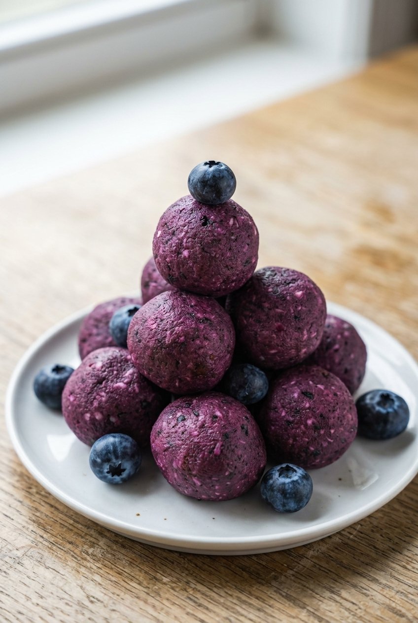 Low Calorie Blueberry Protein Balls