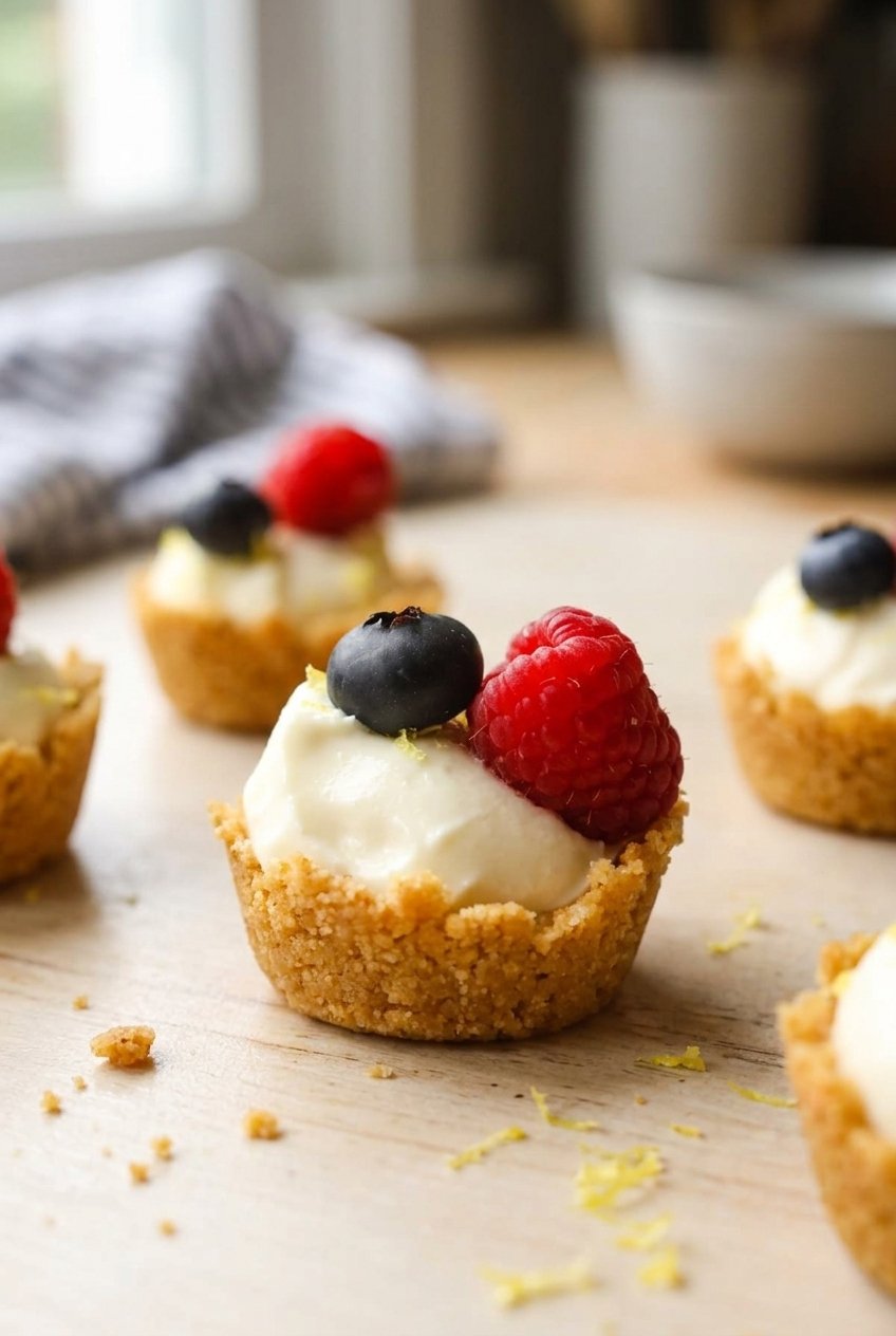 Mini No-Bake Lemon Cheesecake Tarts