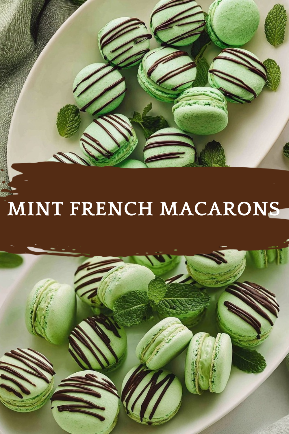 Mint French Macarons