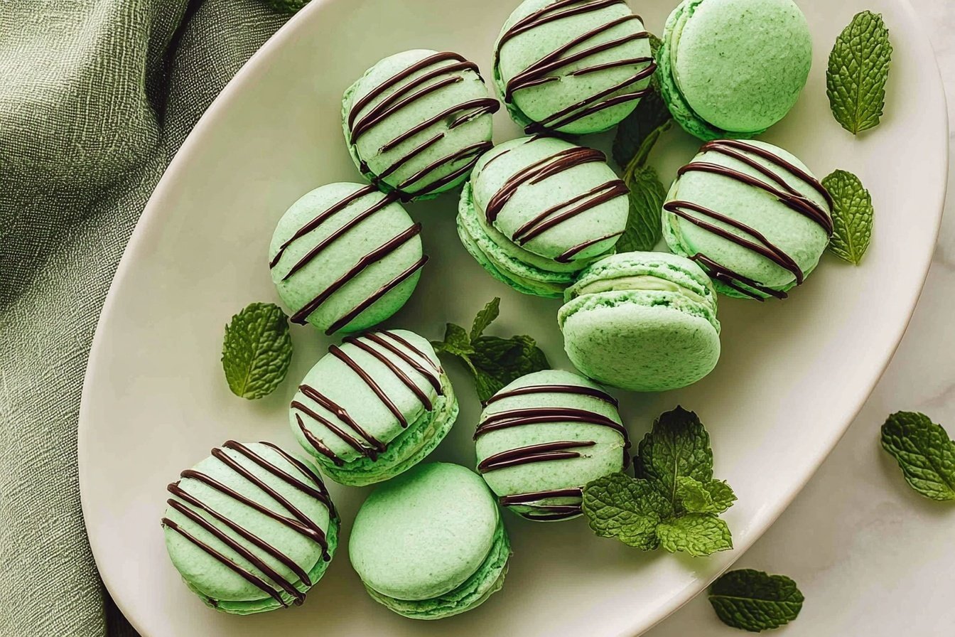 Mint French Macarons