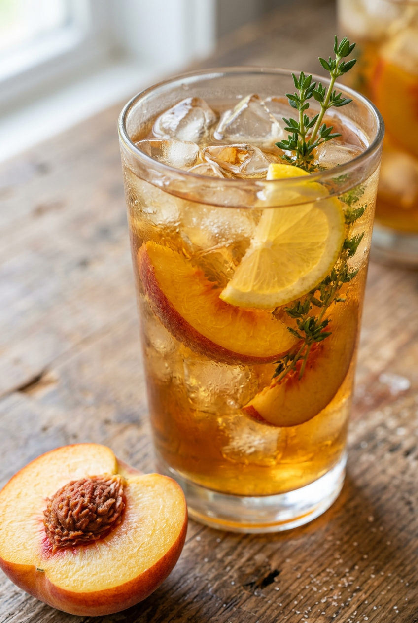 Peach Thyme Iced Tea