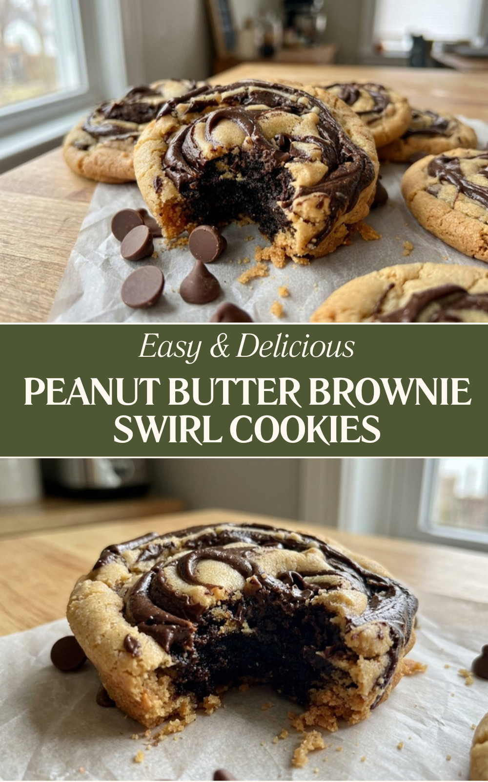 Peanut Butter Brownie Swirl Cookies