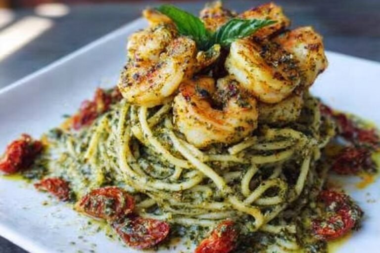 Pesto Pasta And Grilled Shrimp Stack 35.Png
